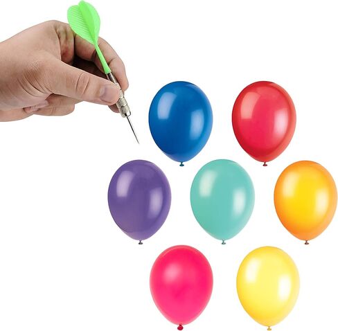 ألعاب رمي السهام البالونية من شركة Dreidel، 144 قطعة من لعبة بالونات رمي ​​السهام مقاس 6 بوصات، ورحلات بلاستيكية، وأسهم ذات رؤوس نحاسية معدنية مدببة (144 بالونة رمي السهام) in Kuwait