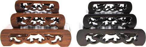 أثاث شرقي، خشب الورد الصيني، خشب الماجوني الصلب، حامل عرض خشبي صغير، قاعدة خشبية مستطيلة الشكل مع 3 قطع منحوتة تُباع حسب المجموعة (خشب الورد (3 قطع/مجموعة)) in Kuwait