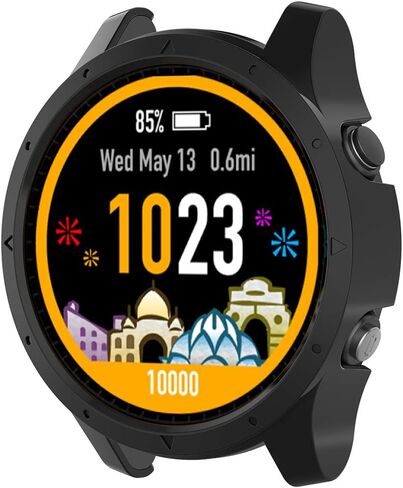 غطاء حماية شفاف لجهاز Garmin Forerunner 945 PC، غطاء حماية للساعة الذكية لجهاز Garmin Forerunner 945/935، ناعم ومتين (أسود PC) in Saudi Arabia
