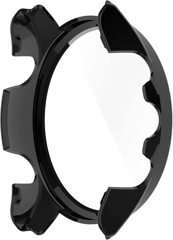 غطاء حماية كامل للساعة من MOTONG PC واقي شاشة من الزجاج المقسى متوافق مع Garmin Forerunner 255 (PC أسود) in Saudi Arabia