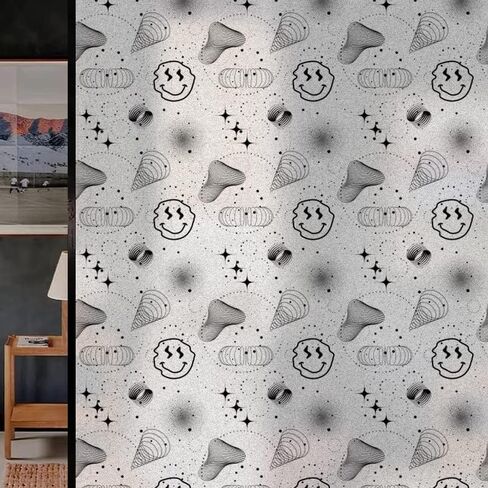 DKTIE 14 Patterns Window Privacy Film Frosted Glass Window Film Sun Blocking Window Tinting Film Static Cling Bathroom Door Covering Heat Blocker Decorative Sticker (CTBLT191, 35.4 x 78.7 Inch) in Kuwait
