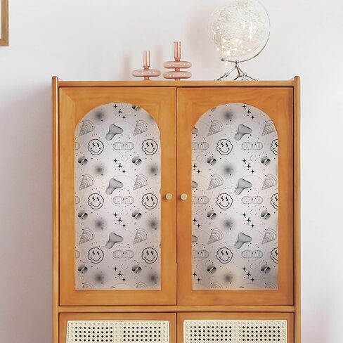 DKTIE 14 Patterns Window Privacy Film Frosted Glass Window Film Sun Blocking Window Tinting Film Static Cling Bathroom Door Covering Heat Blocker Decorative Sticker (CTBLT191, 35.4 x 78.7 Inch) in Kuwait