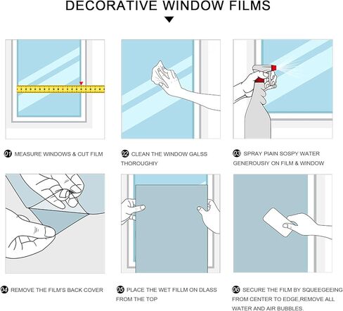 DKTIE 14 Patterns Window Privacy Film Frosted Glass Window Film Sun Blocking Window Tinting Film Static Cling Bathroom Door Covering Heat Blocker Decorative Sticker (CTBLT191, 35.4 x 78.7 Inch) in Kuwait