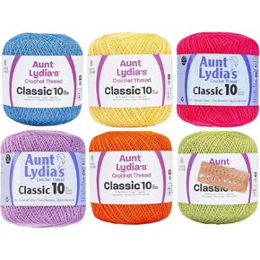 معاطف وكلارك Aunt Lydia's Crochet Thread Cotton Classic 10-6 Skein Assortment (المحيط) in Kuwait