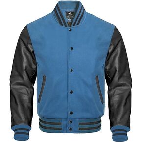 Mount Helicon Varsity Letterman Baseball Bomber Jackets Genuine Leather Sleeves & Multi Wool Color Options in Kuwait