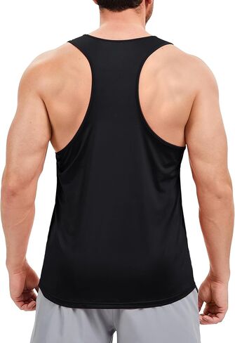 TACVASEN MENS تجريب الخزان أعلى upf 80+ y-back muscle قمصان سريعة جافة بلا أكمام قميص لسباحة الشاطئ الرياضي الرياضي الرياضي in Kuwait