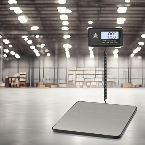 QP Shipping Scale, 440 lb/0.35 oz High Accuracy Digital Postal Scale, Postage Scale, Hold/Tare Function, Auto Off LCD Display, Lightweight Scale for Packages/Luggage/Pet, Battery & AC Adapter Included in Saudi Arabia