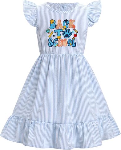 Imekis Toddler Kids Girls Bread to School Dress Sleeve Plaid Plaid Asserized Ristergarten 3-8T in Saudi Arabia