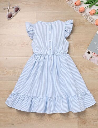 Imekis Toddler Kids Girls Bread to School Dress Sleeve Plaid Plaid Asserized Ristergarten 3-8T in Saudi Arabia