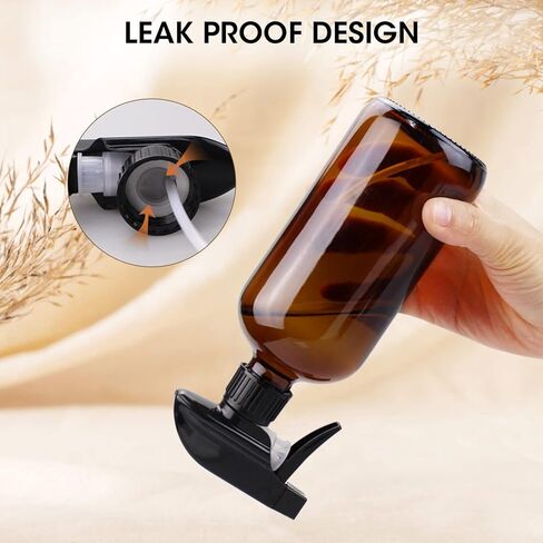 Wedama Amber Glass Spray Bottles, 16 oz Glass Spray Bottles for Cleaning Solutions and Essential Oils, Refillable Empty Spray Bottle with Adjustable Nozzles for Alcohol, Plant and Hair Care (1 Pack) in Kuwait