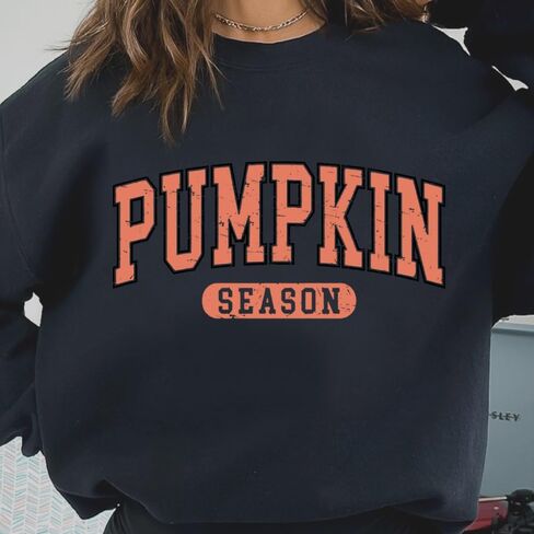 Fall Pumpkin Season Crewneck Sweatshirt Retro Halloween Sweatshirt Thanksgiving Gift in Kuwait