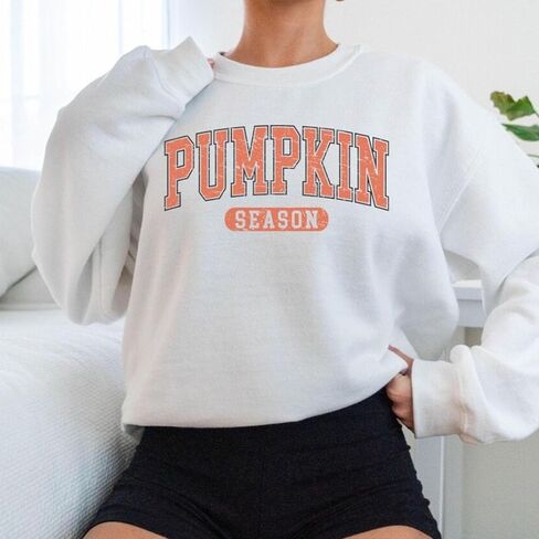 Fall Pumpkin Season Crewneck Sweatshirt Retro Halloween Sweatshirt Thanksgiving Gift in Kuwait