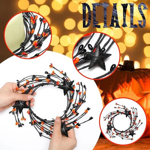 4 Pcs Mini Wreath Red White Blue Star Berry Candle Rings Patriotic 4th of July Candle Rings Mixed Berries Pip Berry Candle Holder Small Wreath 4 inch Center for Pillar Candle Table Centerpiece in Saudi Arabia