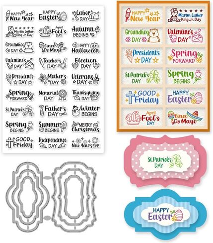 INFUNLY 3PCS Butterfly Stamp and Die Set Dragonfly Bee Transparent Silicone Stamp Frame Cutting Dies Flower Beetles Clear Stamp and Die Cuts Embossing Stencil for Card Making DIY Scrapbooking Album in Saudi Arabia