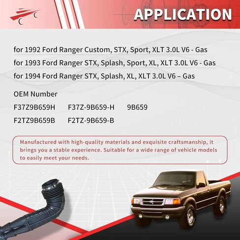 F37Z 9B659 H Air Intake Duct for Ford Ranger 1992 1993 1994 3.0L F37Z-9B659-H in Saudi Arabia