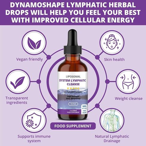 Lymphatic Drainage Drops | Lymphatic Drainage | Organic Lymphatic Drainage for Immune Support | Lymphatic Support Supplement | Vegan | Non-GMO | Gluten Free | 1 Fl Oz… in Saudi Arabia