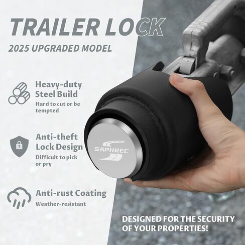 Upgraded Trailer Lock, Fits 2 Inch Coupler Heavy Duty Anti-Theft Trailer Hitch Lock, Accessories for RV/Boat/Trailer/Pickup Model 2025 in Saudi Arabia