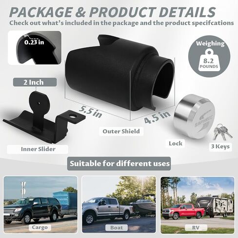 Upgraded Trailer Lock, Fits 2 Inch Coupler Heavy Duty Anti-Theft Trailer Hitch Lock, Accessories for RV/Boat/Trailer/Pickup Model 2025 in Saudi Arabia