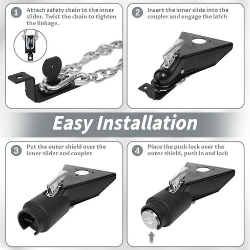 Upgraded Trailer Lock, Fits 2 Inch Coupler Heavy Duty Anti-Theft Trailer Hitch Lock, Accessories for RV/Boat/Trailer/Pickup Model 2025 in Saudi Arabia