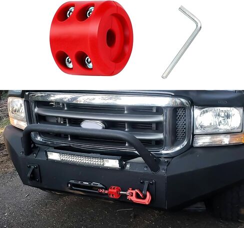 Winch Cable Hook Stopper for ATV UTV SUV ORV, Rubber Rope Line Saver, Bump Shock Saver Dampener with Stainless Steel Screw and Nut, Cable Saver Hook Stopper Prevent Bouncing Fraying (Red) in Saudi Arabia