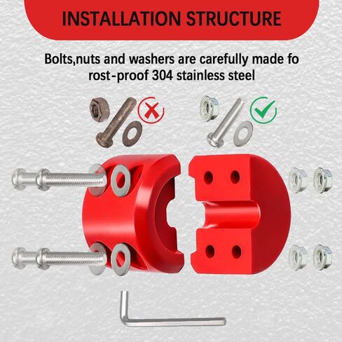 Winch Cable Hook Stopper for ATV UTV SUV ORV, Rubber Rope Line Saver, Bump Shock Saver Dampener with Stainless Steel Screw and Nut, Cable Saver Hook Stopper Prevent Bouncing Fraying (Red) in Saudi Arabia