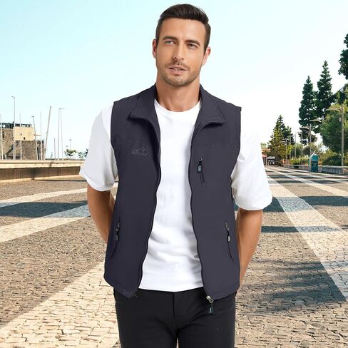 KIWI RATA Mens Casual Lightweight Outdoor Vest Summer Fishing Safari Travel Outerwear Vests Cargo Utility Jacket in Kuwait