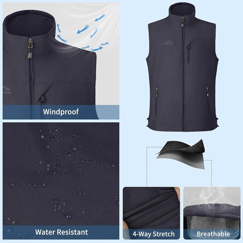 KIWI RATA Mens Casual Lightweight Outdoor Vest Summer Fishing Safari Travel Outerwear Vests Cargo Utility Jacket in Kuwait
