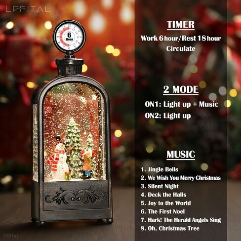 Christmas Snow Globe Ballerina Nutcracker Snow Globe Lantern with Music Glittering Lighted Christmas Tree and Clara Snow Globe Table Decoration for Girls,USB and Battery Operated, 8.2" in Saudi Arabia