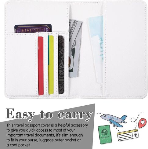 12 PCS Passport Holder Cover Cover Waterproof Leather Travel Wallet Case for Women Men Family (Black ، White) in Kuwait