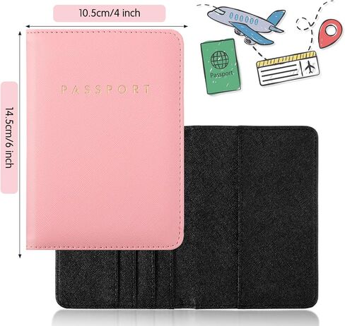 12 Pcs Passport Holder Cover Waterproof Leather Travel Wallet Passport Case for Women Men Family(Black, White) in Saudi Arabia