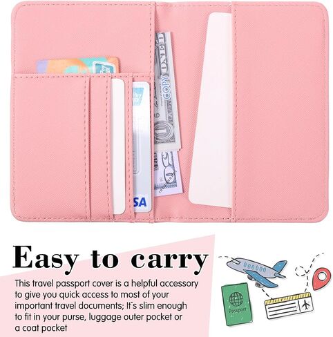 12 Pcs Passport Holder Cover Waterproof Leather Travel Wallet Passport Case for Women Men Family(Black, White) in Saudi Arabia
