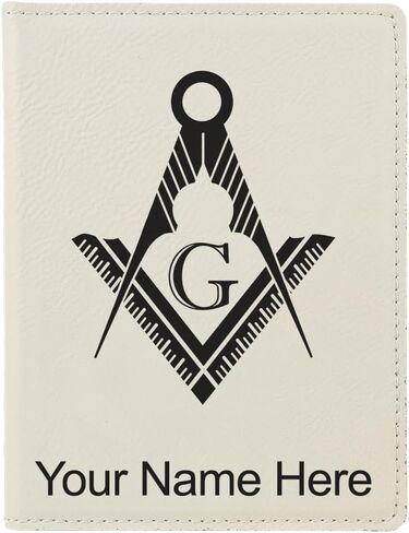 LaserGram Faux Leather Passport Holder, Freemason Symbol, Personalized Engraving Included (Black with Gold) in Saudi Arabia