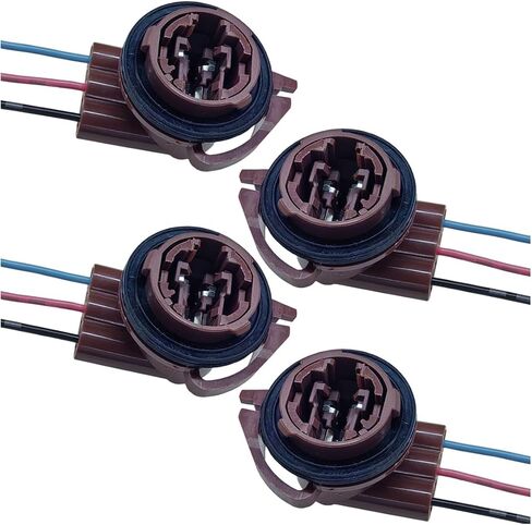 2PCS 3156 3157 Pre-Wired Harness Sockets, LED Bulbs Socket Adapter Pigtail Connector, Socket Connector Harness, Fits for Turn Signal Bulb Brake/Tail Light/DRL Lamp (2Pack) in Saudi Arabia