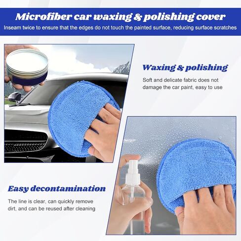 Car Windshield Cleaning Tool, Expandable Car Window Cleaner with 4 Reusable Microfiber Pads and Spray Bottles, Auto Inside Window Cleaning Tool kit(Color:Blue) in Saudi Arabia