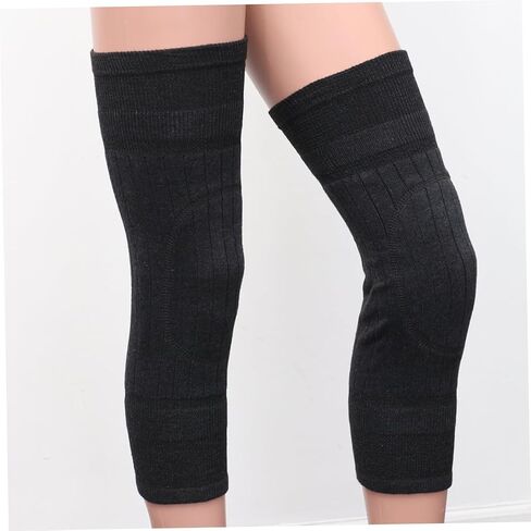 1 Pair Breathable Wool Knee Warmer Sleeves for Winter Thicken Elastic Knee Pads Unisex Dark Grey for Running Cycling Outdoor Activities Warmth Injury Prevention Random Color in Saudi Arabia