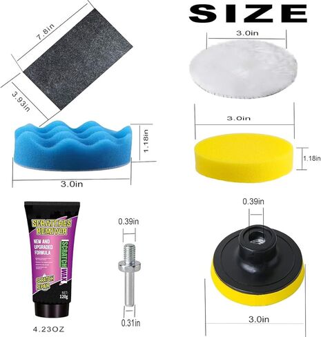 Nano Sparkle™ Cloth Car Scratch Remover and Scratch Repair Paste for Vehicles, Erase Car Scratches 5 in 1 Kit, 3 Inch Buffing Pads for Drill, Car Polish Kit in Saudi Arabia