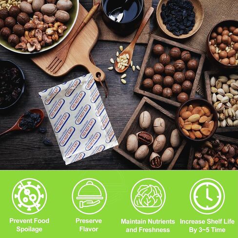 120-Pack 100cc Oxygen Absorbers for Food Storage - Vacuum Sealed in 10-Packs with Oxygen Indicator, Food Grade - Compatible with Mylar Bags, Mason Jars, Pantry Storage in Saudi Arabia