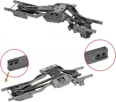 RampCrab Carbon Fiber Chassis Kit for SCX24, 7° Angled Skid, LCG Chassis Kit for Axial SCX24 C10, JLU, Bronco, Upgrade Part in Saudi Arabia