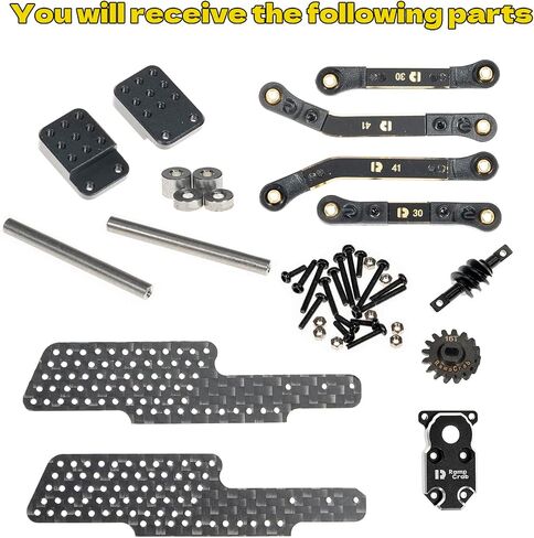RampCrab Carbon Fiber Chassis Kit for SCX24, 7° Angled Skid, LCG Chassis Kit for Axial SCX24 C10, JLU, Bronco, Upgrade Part in Saudi Arabia