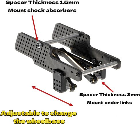 RampCrab Carbon Fiber Chassis Kit for SCX24, 7° Angled Skid, LCG Chassis Kit for Axial SCX24 C10, JLU, Bronco, Upgrade Part in Saudi Arabia