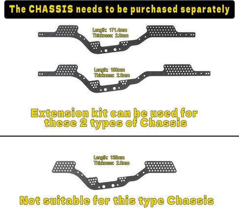 RampCrab Carbon Fiber Chassis Kit for SCX24, 7° Angled Skid, LCG Chassis Kit for Axial SCX24 C10, JLU, Bronco, Upgrade Part in Saudi Arabia