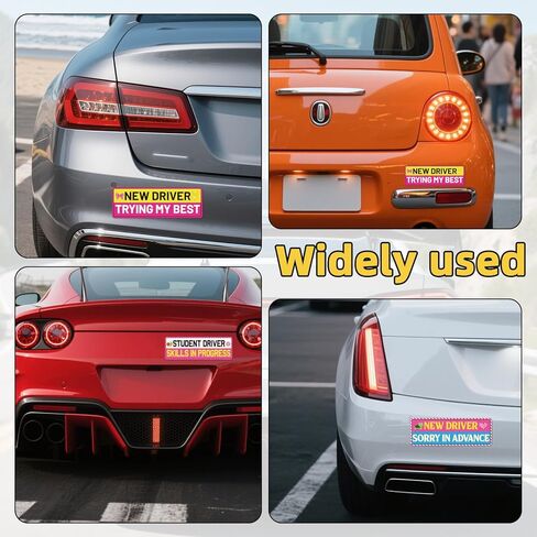 3pcs New Driver Magnet for Car, Student Driver Sticker Magnetic Sign Reflective Safety Pink Bumper Sticker Removable Funny Beginner Drivers Sign for Vehicles Car Accessories in Saudi Arabia