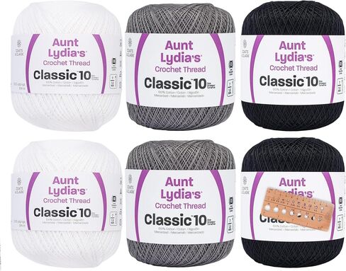 Coats & Clark Aunt Lydia's Crochet Thread Cotton Classic 10-6 Skein Assortment (Ocean) in Saudi Arabia