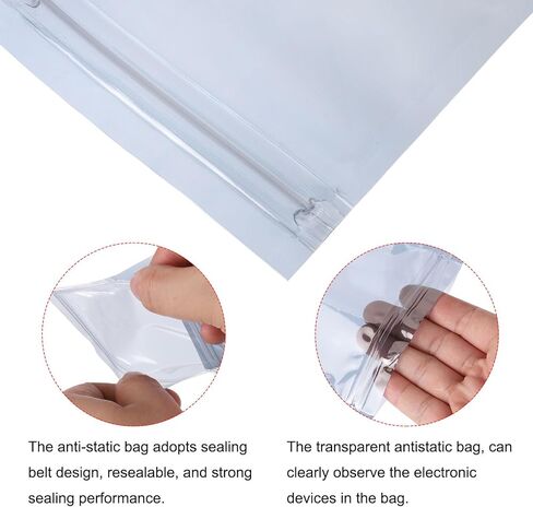 MECCANIXITY Anti Static Bags Shielding Bag 50pcs 8x11.8inch(20x30cm) Resealable with Labels for Hard Drive HDD SSD PCB Board in Saudi Arabia