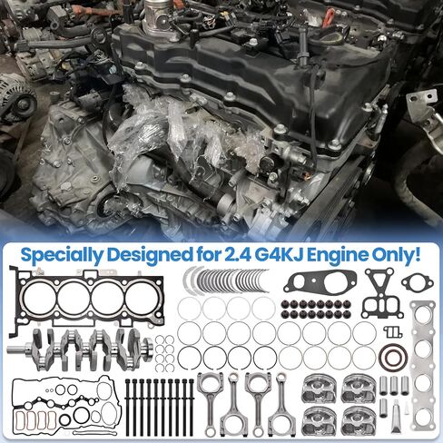 G4KJ 2.4L Engine Rebuild Overhaul Kit w/Crankshaft & Connecting Rods Compatible with KIA Sorento Optima & Sportage 11-2020; for Tucson Sonata & Santa Fe Sport 11-2019 Replace 23111-2G200, 23510-2G500 in Saudi Arabia