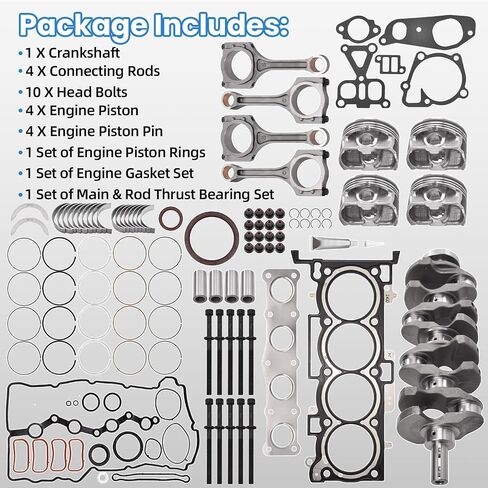 G4KJ 2.4L Engine Rebuild Overhaul Kit w/Crankshaft & Connecting Rods Compatible with KIA Sorento Optima & Sportage 11-2020; for Tucson Sonata & Santa Fe Sport 11-2019 Replace 23111-2G200, 23510-2G500 in Saudi Arabia