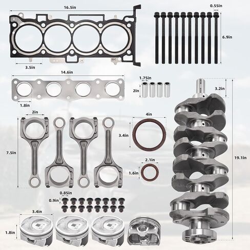 G4KJ 2.4L Engine Rebuild Overhaul Kit w/Crankshaft & Connecting Rods Compatible with KIA Sorento Optima & Sportage 11-2020; for Tucson Sonata & Santa Fe Sport 11-2019 Replace 23111-2G200, 23510-2G500 in Saudi Arabia