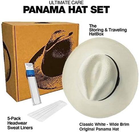 Original Panama Hat - Wide Brim Classic Fedora - Toquilla Straw - Handmade in Ecuador in Saudi Arabia