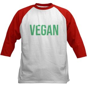 Cafepress Social Vegan أنا أتجنب اللحم النباتي للبيسبول Jersey Kids Cotton Baseball Jersey ، 3/4 Raglan Sleeve Shirt in Saudi Arabia
