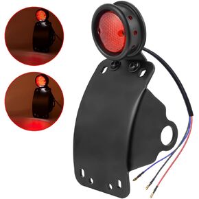 Amazicha LED Tail Rear Light 3/4" Axle Hole Side Mount License Plate Bracket Brake Light Motorcycle Compatible for Harley Honda Yamaha Suzuki Chopper Bobber in Kuwait